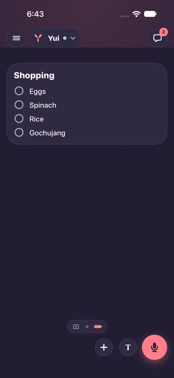 Dark mode: another drag left reaches screen 3.