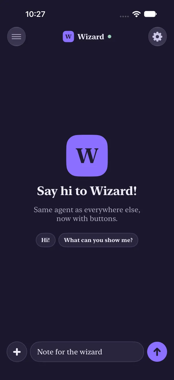 After closing and reopening the app, Wizard's thread still holds its unsent note