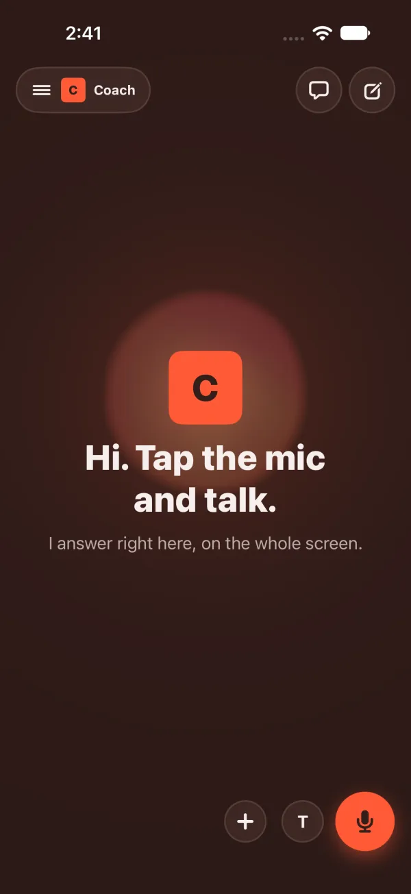 Dark mode: the menu pill with the agent's name