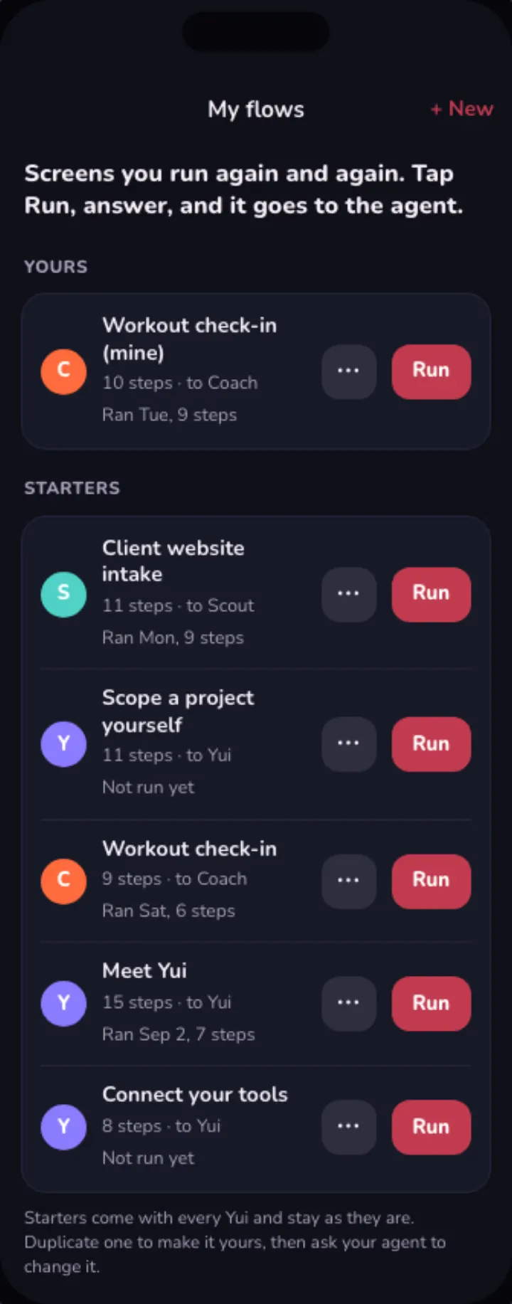 Dark mode: My flows