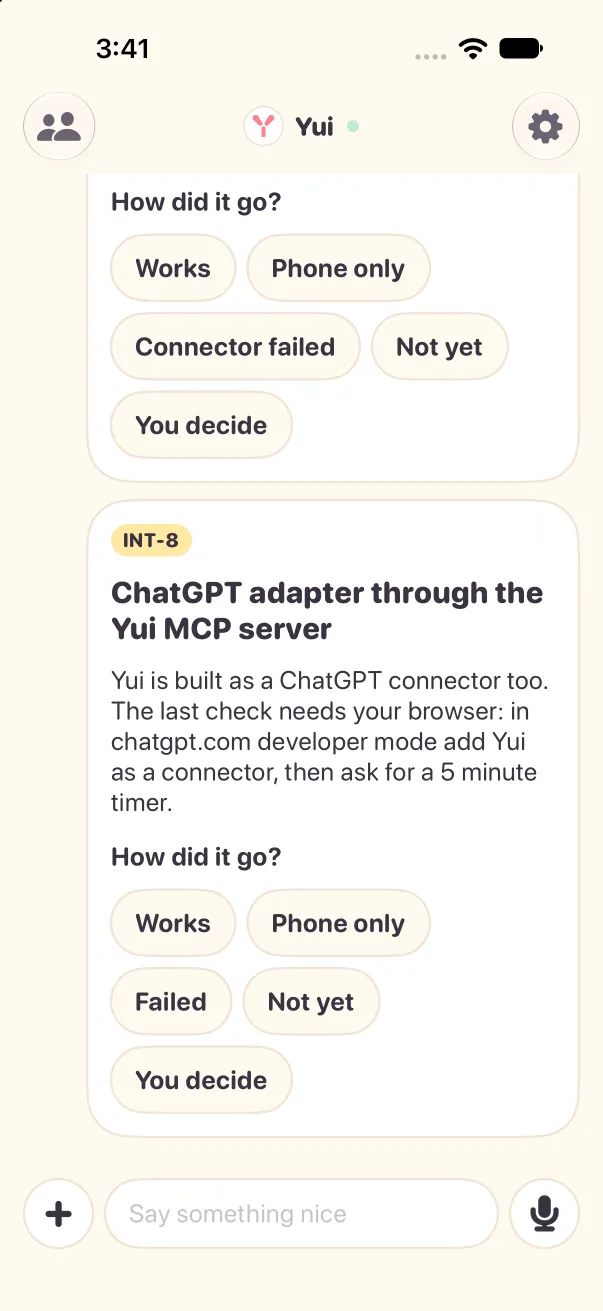 The same asks in light mode
