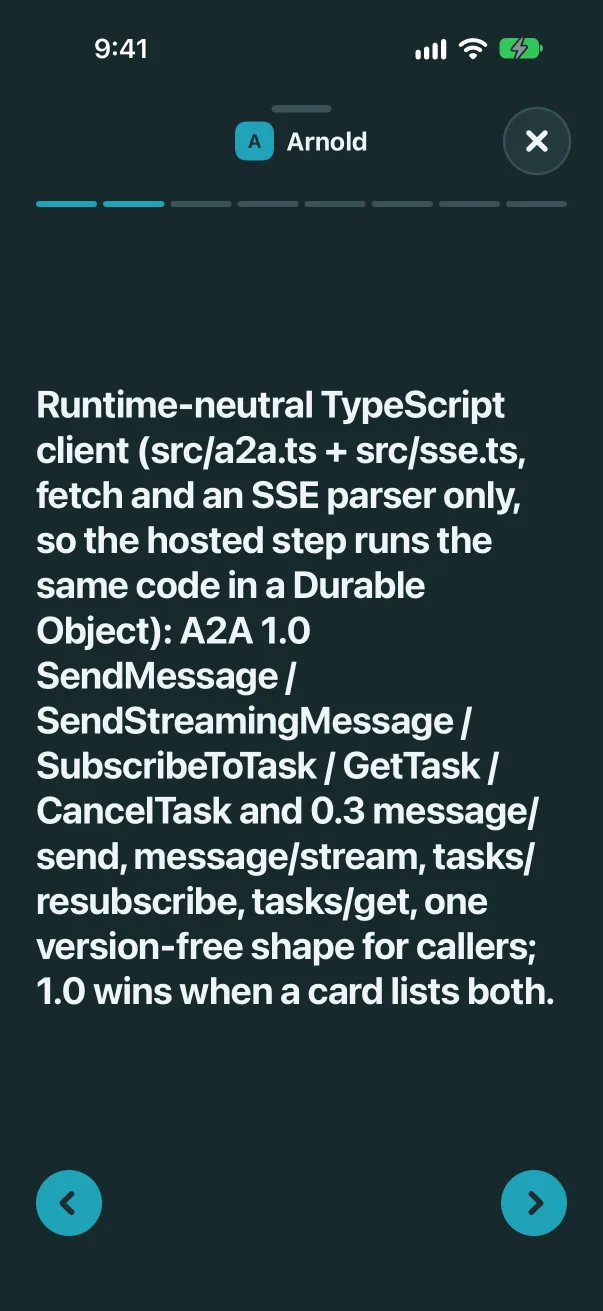 Long messages read as pages