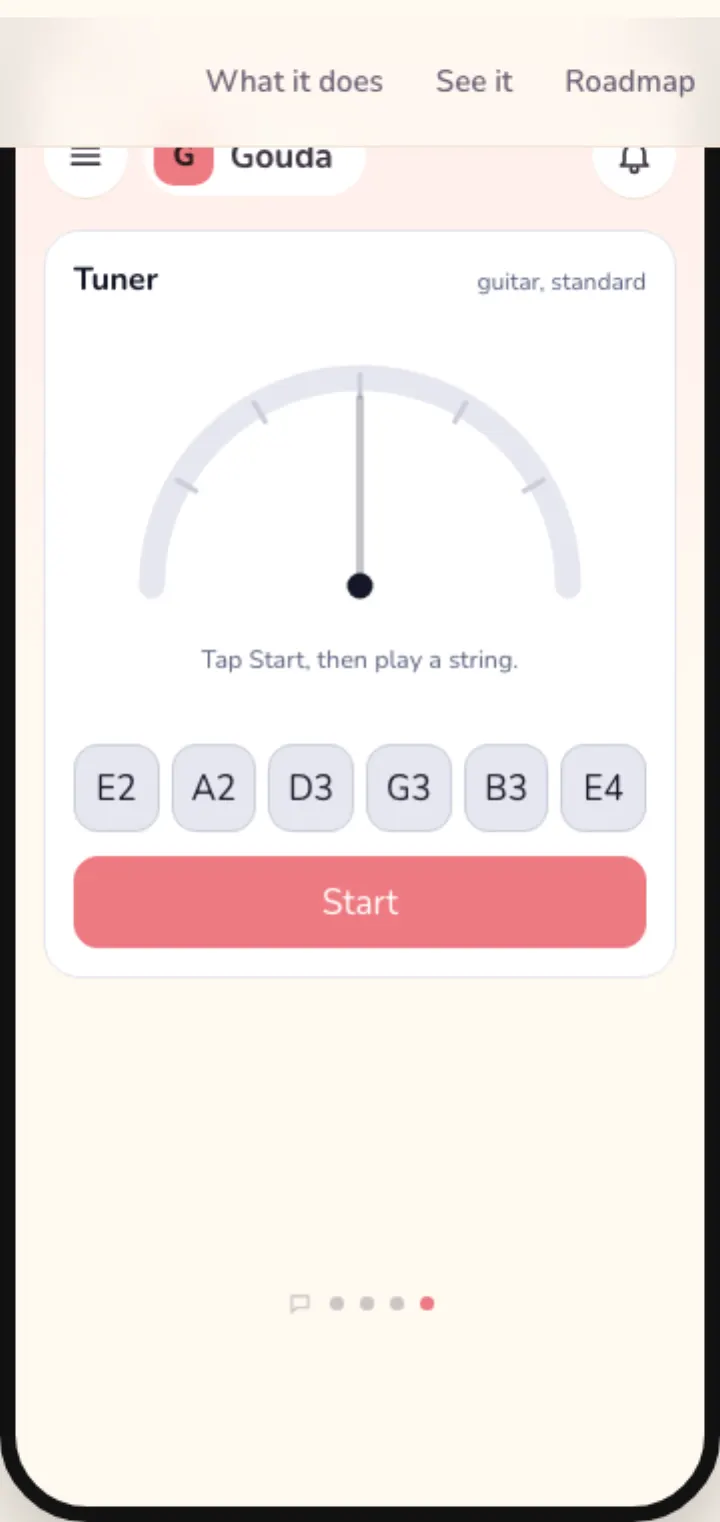 The Tune up shortcut on the phone home took the person straight to the tuner screen, no reply needed.