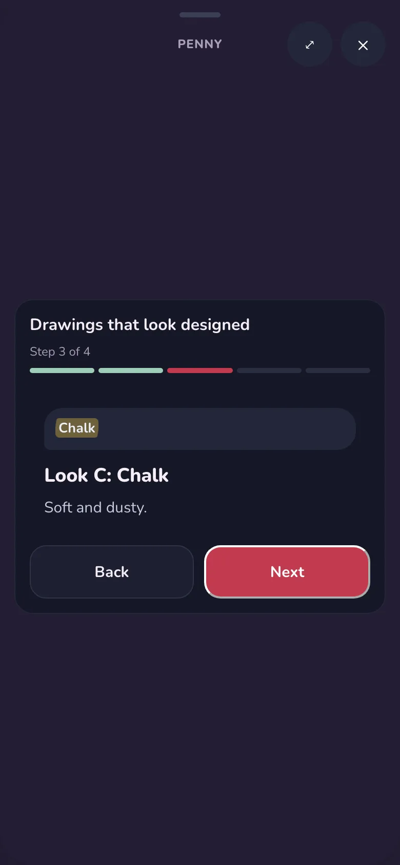 Dark: the same look screen