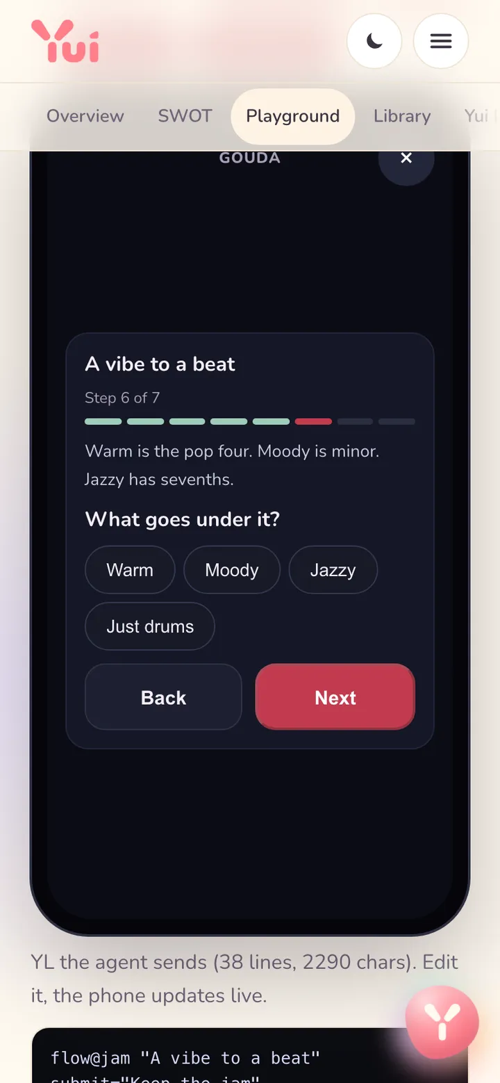 In the playground, dark: What goes under it? Warm, Moody, Jazzy or Just drums