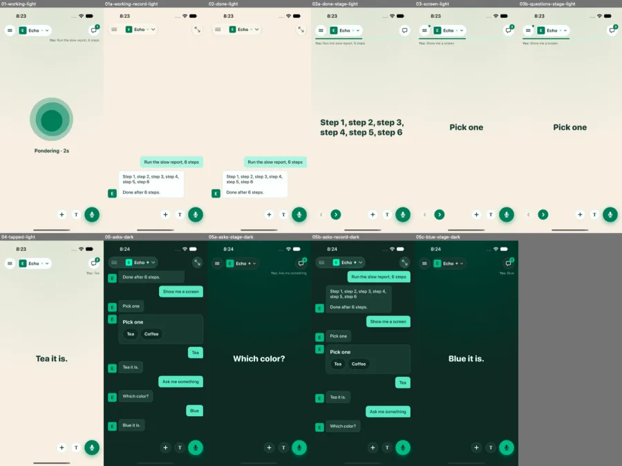 Live test sheet: a hand-off between agents