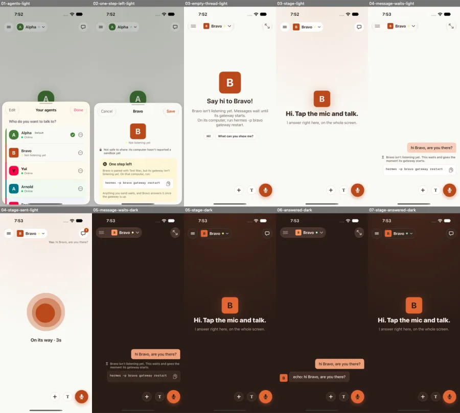 Live test sheet: the listening state