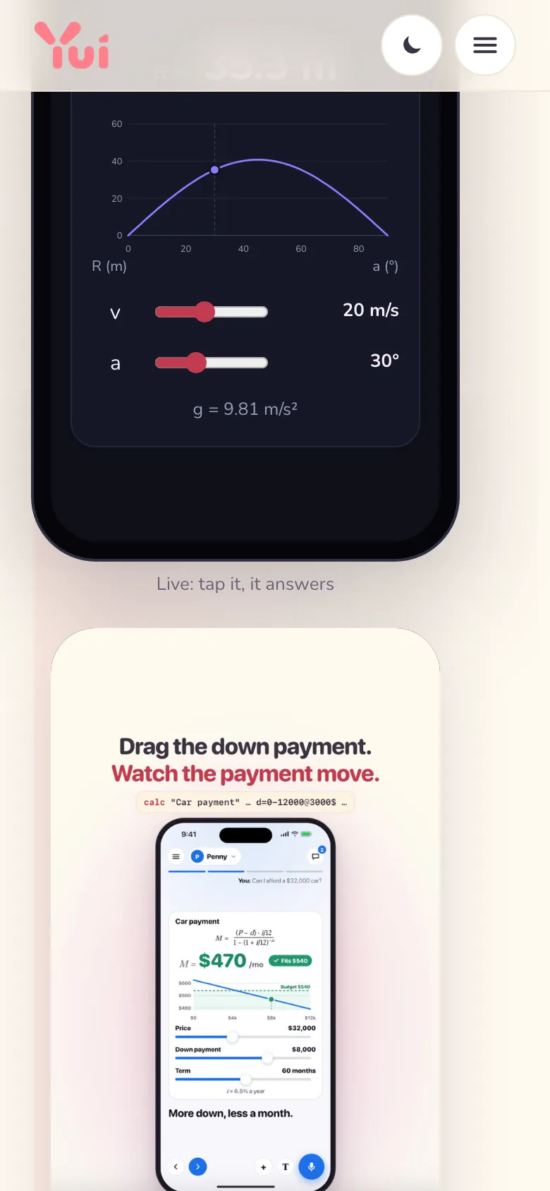 See it on a phone: the Can I afford it? film under the live calc