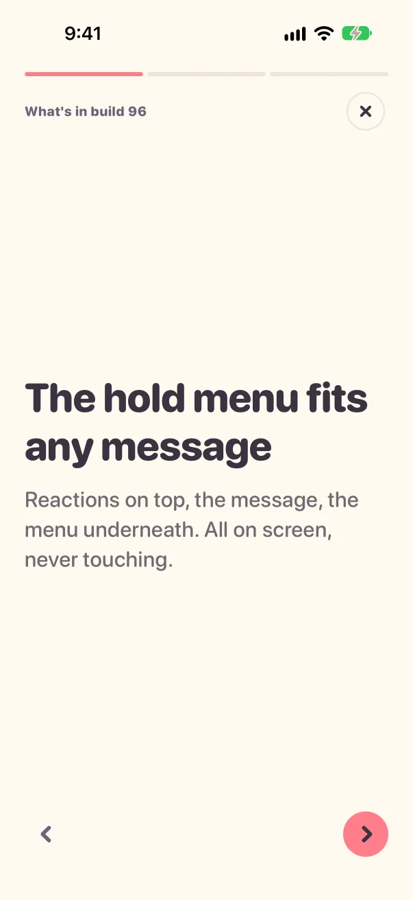 Full-screen pages tell a story
