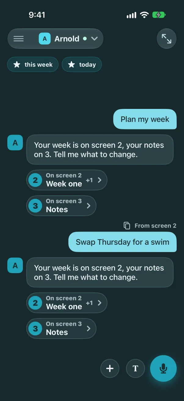 Chat with a screen