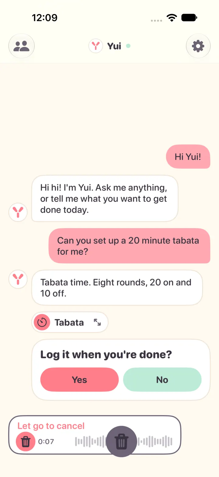Slid left to the trash: the trash turns coral and says Let go to cancel