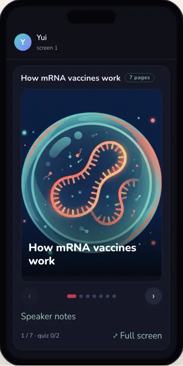 The cover of a lesson deck about mRNA vaccines