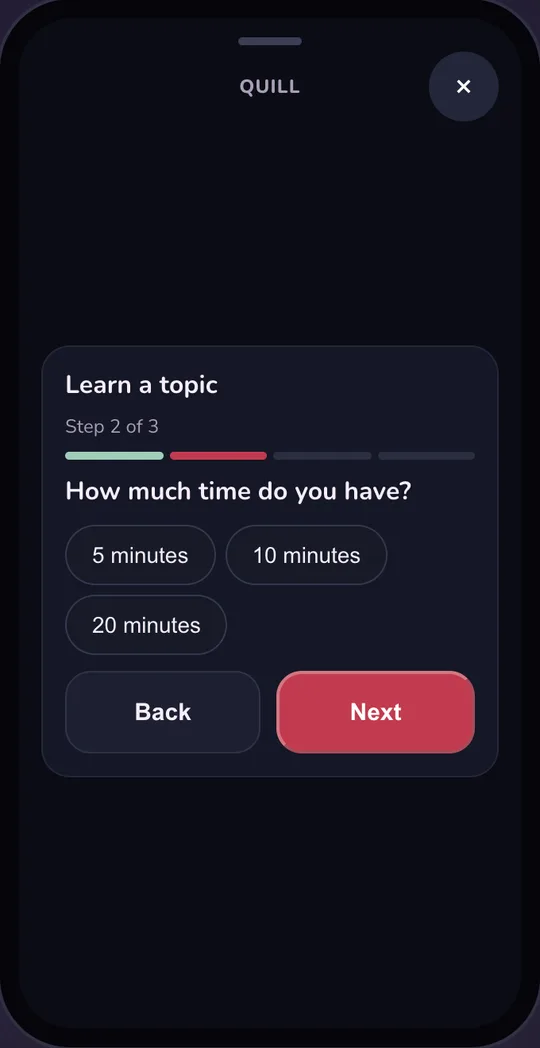 Quill teaches you a topic