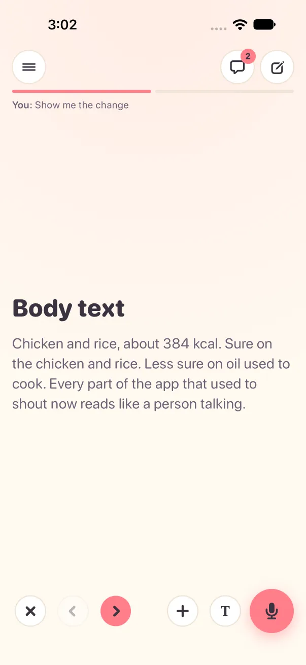Light mode: a deck page with a short headline over a paragraph in regular body text.
