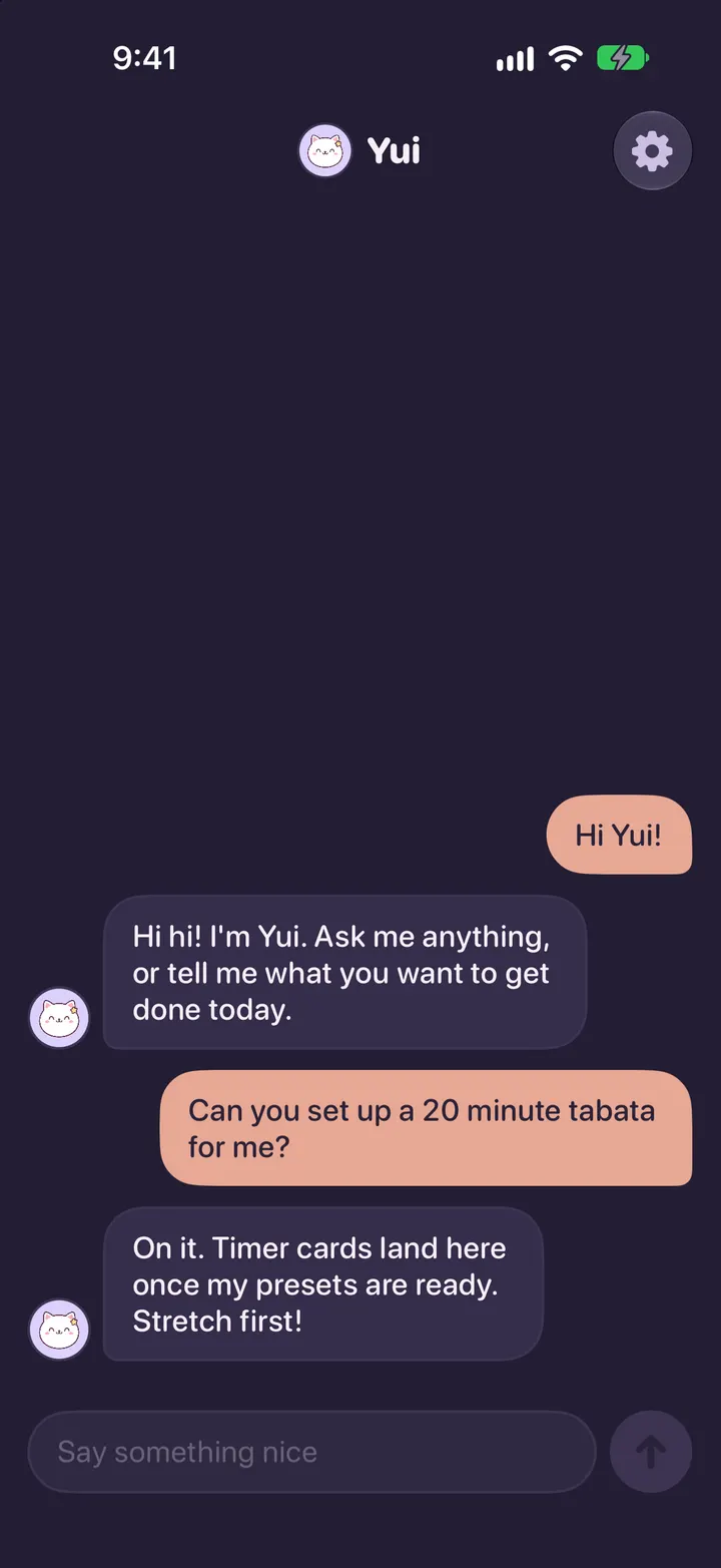The same chat in the dark theme