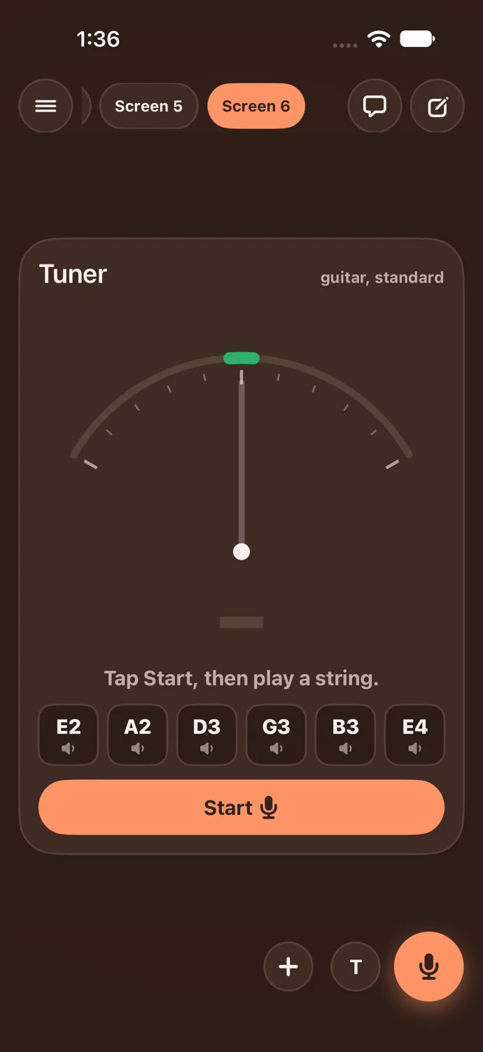 Gouda's tuner, screen 6 of 6, dark