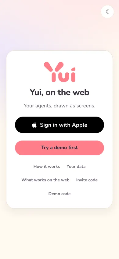 After, light, phone width: Sign in with Apple and a Try a demo first button, nothing below them but links.
