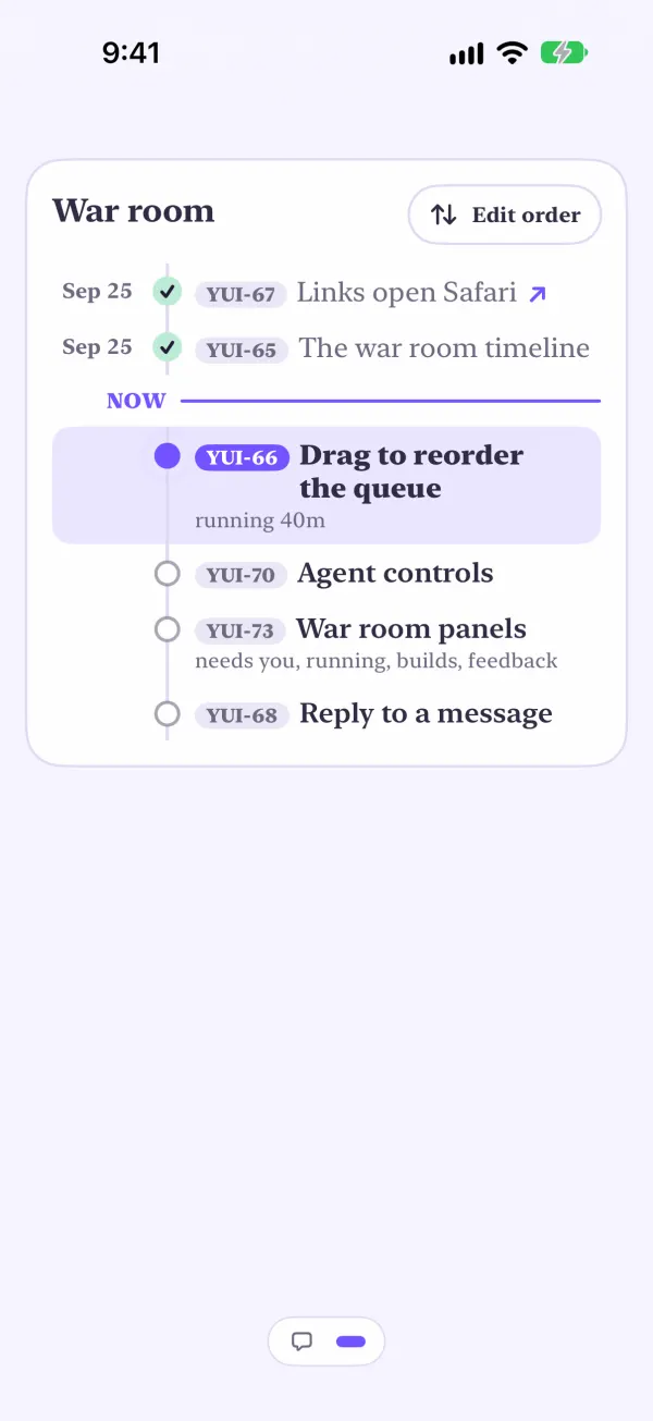After Save: the queue keeps the new order and the Edit order button is back