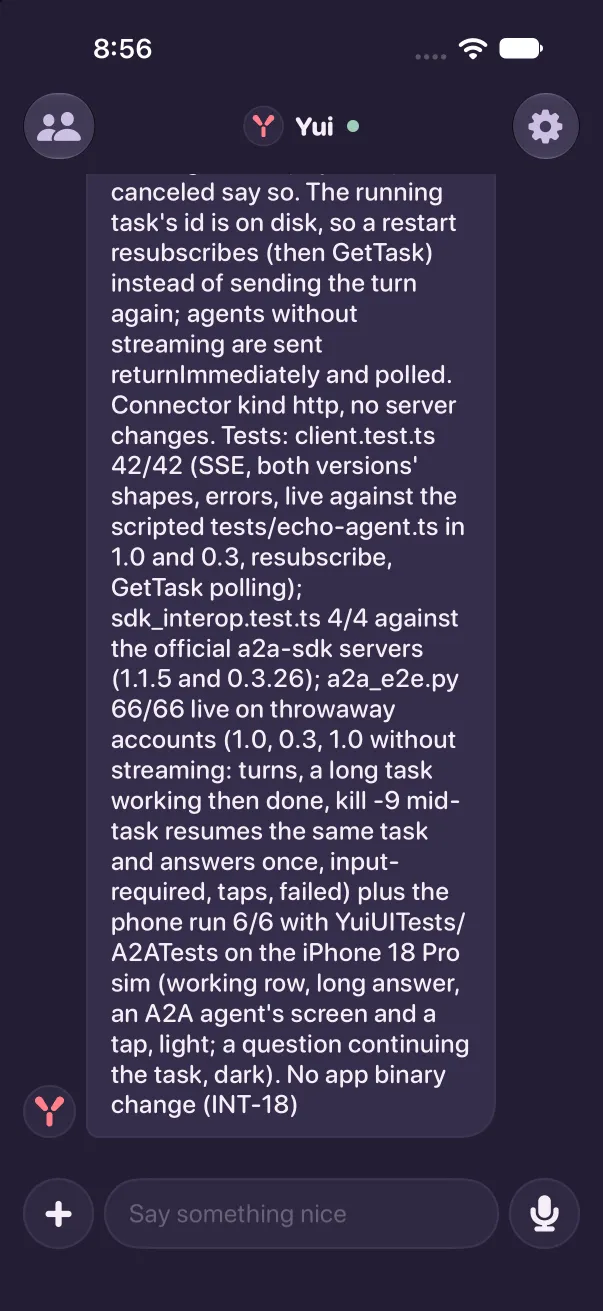Before: the build report as one tall bubble that fills the whole screen