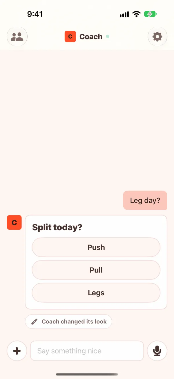 Light: the chat back at full size after a new look closes the screen