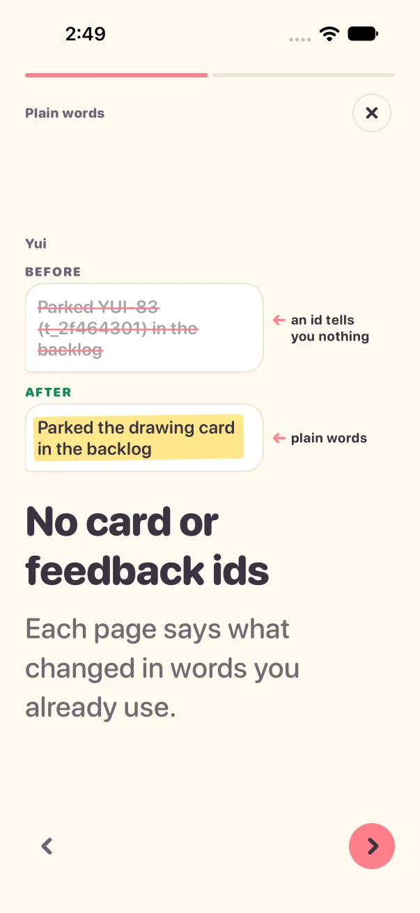 The drawn page at the largest accessibility text size